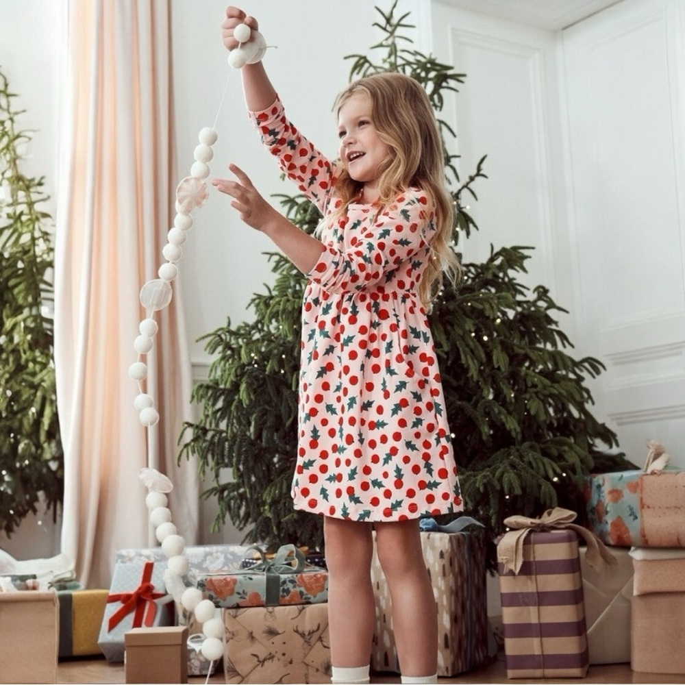 Hanna Andersson | Holiday Skater Dress With Pockets (8) ♥️🌲 - Picture 3 of 7